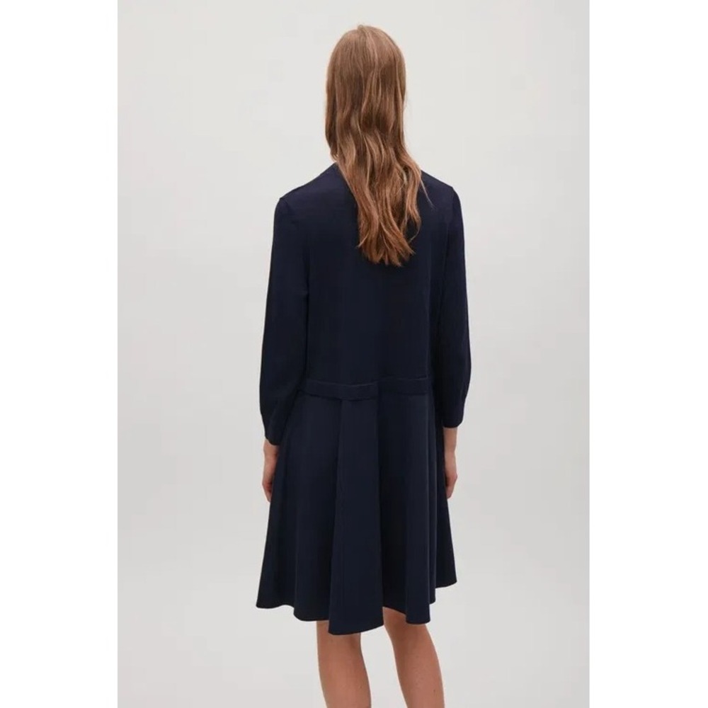 COS Long Sleeve Knitted Sweater Dress With Woven Skirt A-Line Minimalist Small - Picture 5 of 12